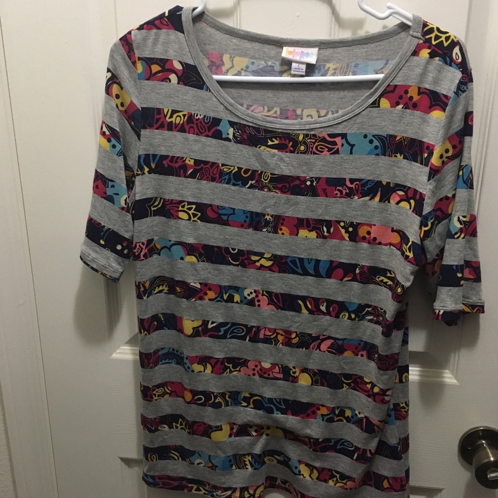 Lularoe Gigi floral stripes